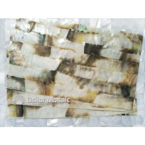 Natural blacklip mother of pearl shell laminate brick style for musical instrument and furniture inlay