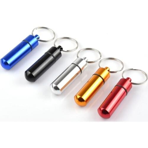 New Portable WaterProof Mini Aluminum Pill Case Keychain Tablet Storage Box Bottle Case Holder High Quality Free Shipping