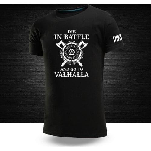 Odin Viking Die In Battle And Go To ValhallaSummer Fashion Male Tops Casual Short Sleeves Cotton Hip Hop Sports T shirts