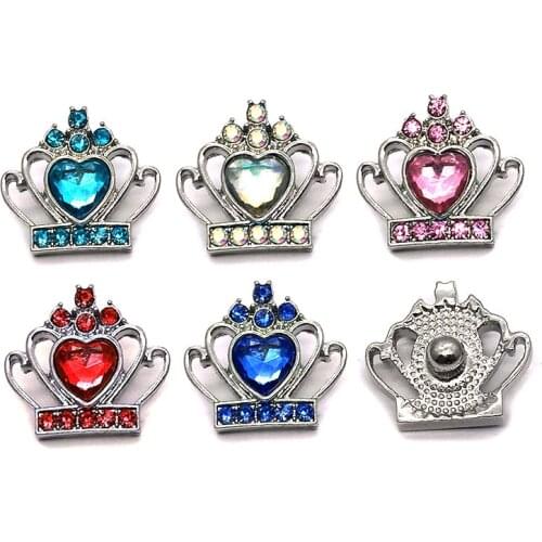 Wholesale w345 3D 18mm 20mm rhinestone metal snap button for Bracelet Necklace Interchangeable Jewelry Women accessorie