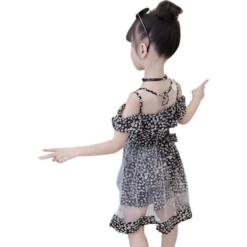 Dress For Girls Floral Girls Dresses Mesh Party Dress Child Summer Childrens Clothing 6 8 10 12 14