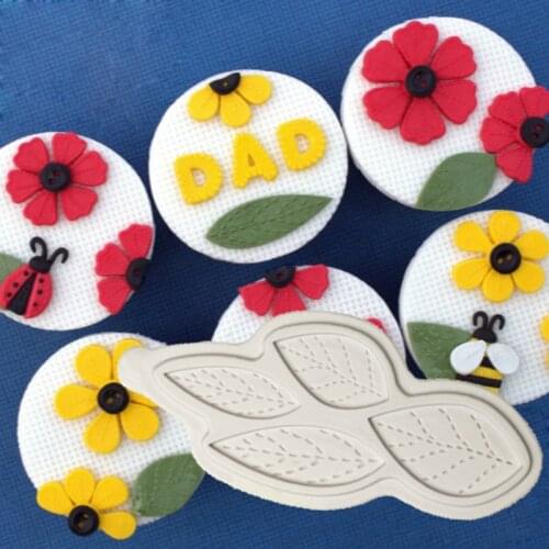 Stitched Leaves Mould Fondant Cake Decorating Tools Silicone Molds Sugarcrafts Chocolate Baking Tools for Cakes Gumpaste Form