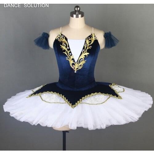 Dark blue/white professional pancake tutus ballerina dance costume classical ballet tutu for performance pleated tutus BLL079