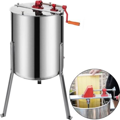 VEVOR Manual Honey Extractor 4 Frame Stainless Steel Honeycomb Spinner Crank Bee Honey Centrifuge Beekeeping Equipment Supplies