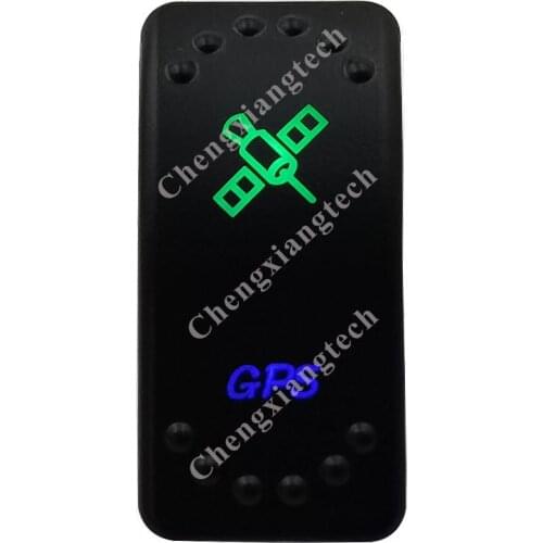 Gps Up Green & Down Blue Led Light Rocker Push Switch 5Pins SPST ON/OFF 12V 24V For Marine Boat Car Waterproof