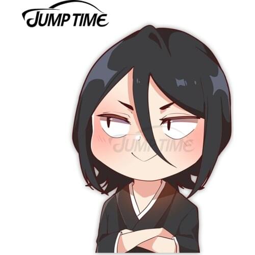 Jump Time 13 x 8.8cm Vinyl Decoration Rukia Cartoon Avatar Car Stickers Funny Camper Refrigerator Windshield 3D Car Decor