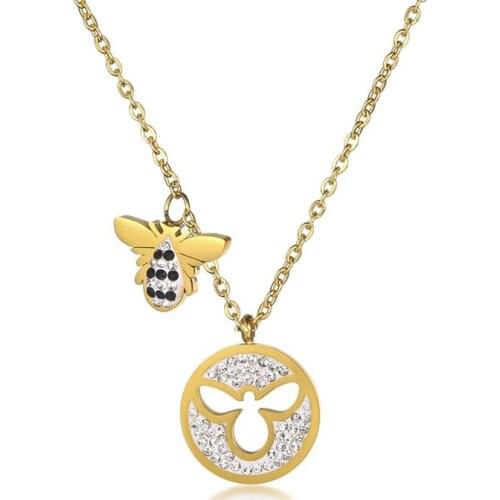 Gold Color Pendant Butterfly Titanium Steel Necklace for Women Charm Choker Clavicle Chain Jewelry Gift Cheap