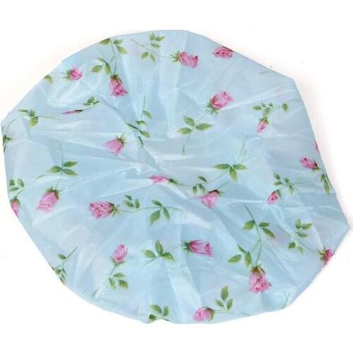 1 piece shower bath cap women hat saunas lace elastic band cap spa kids hair lady Bathroom Waterproof reusable