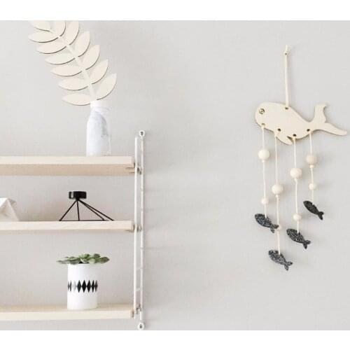 1PC Nordic Europe Wind Hollow Droplet Planet Wood Curtain Wall Pendant Children Room Hanging Decoration MH 006