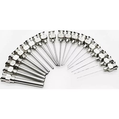 12PCS/LOT all metal dispensing needle 1inch-cannula blunt-end