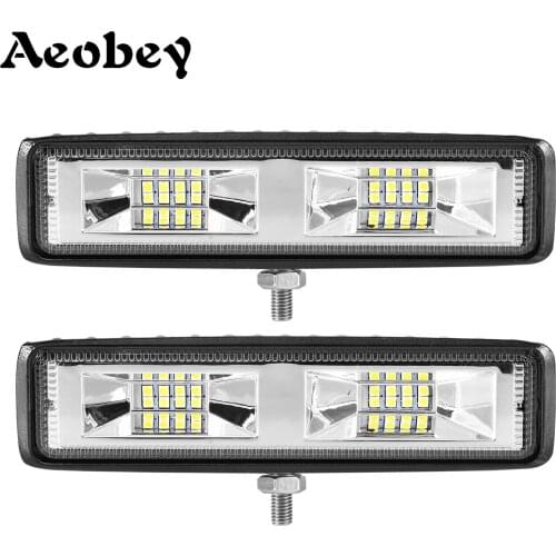 4PCS 6 Inch 48W 3D Led Work Light 12V Led Beams Led Bar Off road 4x4 Car Flood Spot Combo Light For trucks SUV Fog Lamp