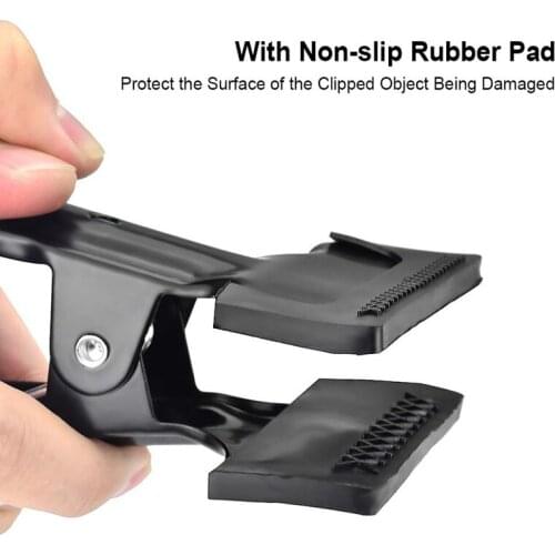 6-Pack Set Backdrop Clamps 4.3 Inch With 2.2 Inch Max Opening Photography Clips Heavy Duty Spring Background Clamp For Photo Stu