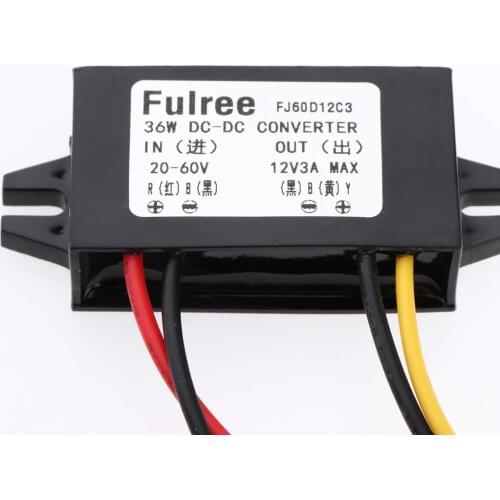 Car DC Buck Converter 20-60V To 12V 3A 36W Step-Down Power Supply Module