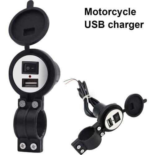 CS-277A Waterproof USB Car Motorcycle Phone Charger with Switch Socket Plug