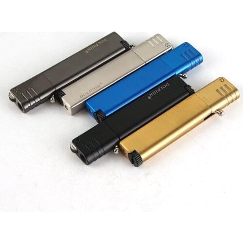 Long Portable Metal Windproof Straight Into The Lighter Can Set The Fire Smoking Accessories for Weed Multi-color Butane Lighter