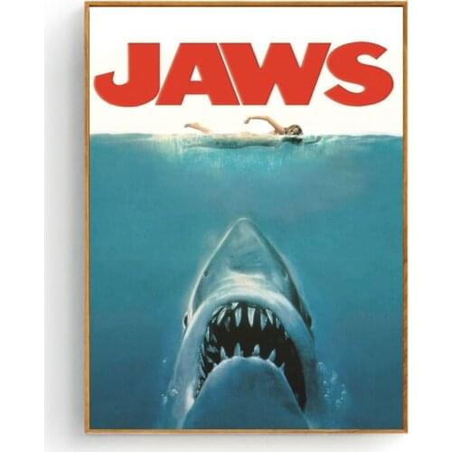 JAWS MOVIE Art Silk Fabric Poster And Print Wall Art Picture Painting Home Decor