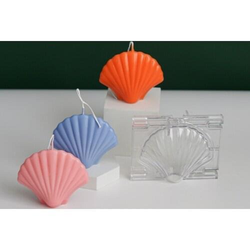 Scallop Candle Mold DIY Fan Shell 2 Sizes Sheet Sea Shell Aromatherapy Plaster Supplies Acrylic Transparent Handmade Soap Mold