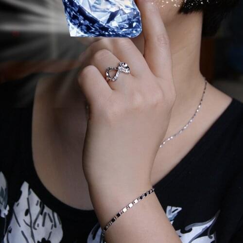 Fashion Zircon ring bow knot sweet style 100% 925 sterling silver woman Ring simple Solid silver Jewelry gift