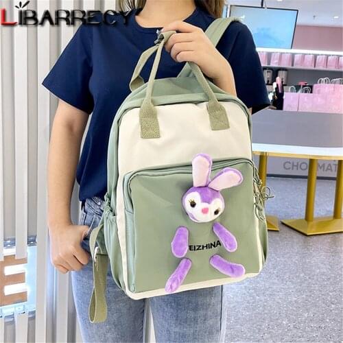 Fashion Panelled Teen Student Backpack New Letter Design Womens Backpack Multifunctional Designer Ladies Travel Bag Bolso Mujer