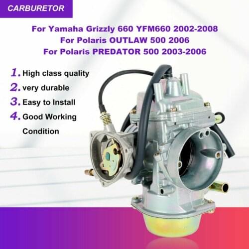 Motorcycle Carburetor For Polaris PREDATOR 500 OUTLAW ATV Quad Carb 2003 2004-2006 Yamaha Grizzly 660 YFM660 2002-2008