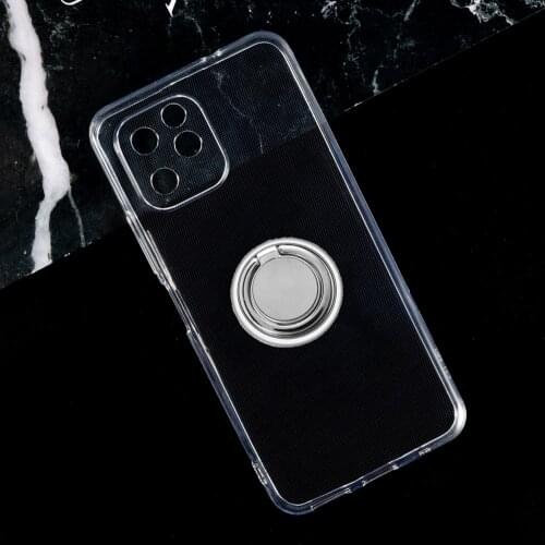 For Oukitel C21 Pro Back Ring Holder Bracket Phone Cover TPU Soft Silicone Case On OukitelC21 C21Pro
