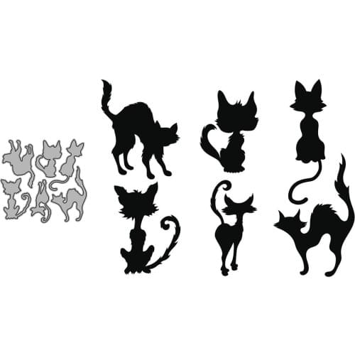 Cute Cat Shape Set Scrapbooking Paper Die Cut Stencils Metal Craft Cutting Dies Embossing For Crads Making 2021