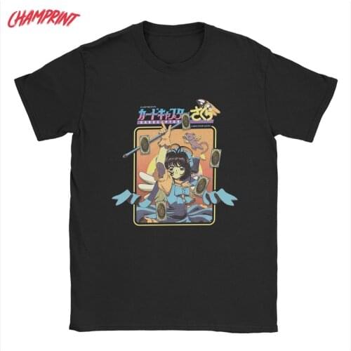 Novelty Cardcaptor Sakura Card Captor T-Shirts for Men 100% Cotton T Shirts Anime Short Sleeve Tee Shirt Printing Clothing