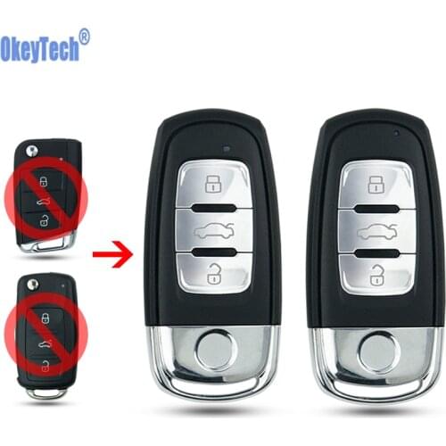 OkeyTech Modified Remote Car Key Case For VW Volkswagen Caddy Golf Jetta Beetle Polo Tiguan 3 Buttons Fob Blank Uncut Blade