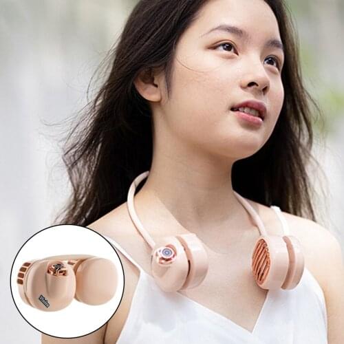 Portable Hanging Neck Fan Cooling Neckband Air Cooler Necklace Fan with 4 Speed USB Rechargeable Cold Fan