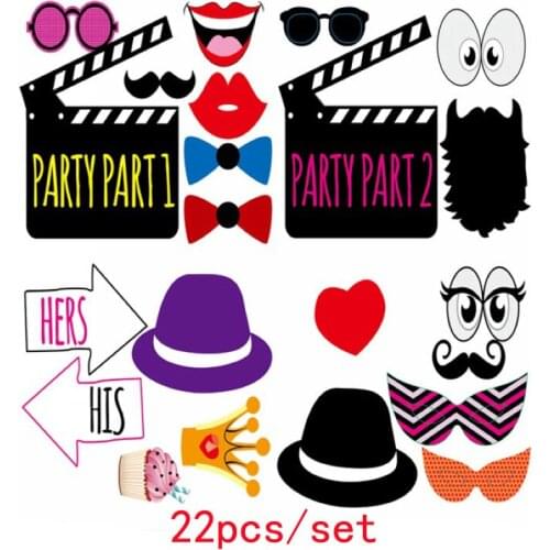 Happy Party Photo Booth Props DIY Glasses Mustache Happy Photobooth Accessories Wedding Event Party Supplies