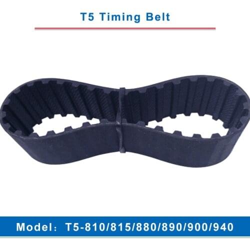 T5 Timing Belt Model T5-810/815/880/890/900/940 Rubber Belt Teeth Pitch 5mm Transmission Belt Width 10/15/20/25/30/35/40/45/50mm