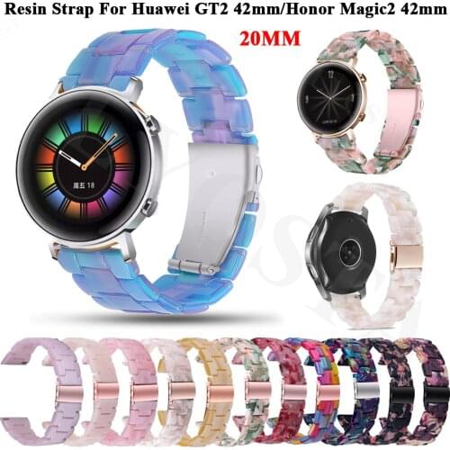 20mm GT2 Resin Sport Straps For Huawei Watch gt 2 42 Bracelet Honor ES Magic2 42mm Watchbands For Samsung Galaxy Watch 4 Classic
