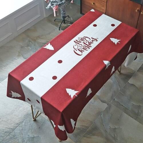 Christmas New Year Tablecloth Kitchen Dining Table Decorations Home Rectangular Party Table Covers Christmas Ornaments T425