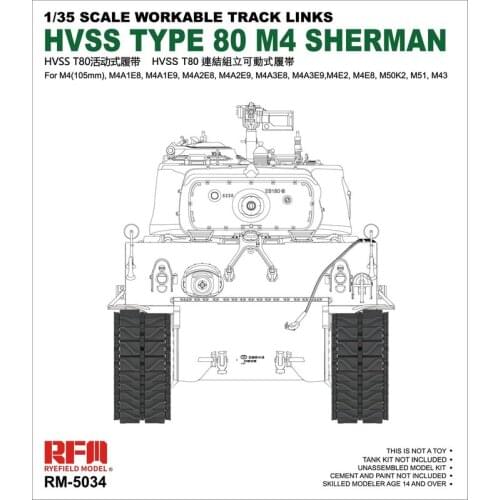 Rye Field Model RFM RM-5034 1/35 Workable Track for HVSS Type 80 M4 Sherman - Scale model Kit