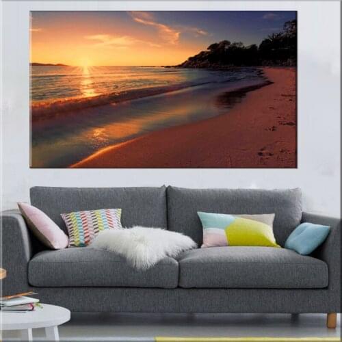Modern Nordic Landscape Posters and Prints Canvas Painting Sunset Ocean Clouds Wall Pictures for Living Room Cuadros Home Decor