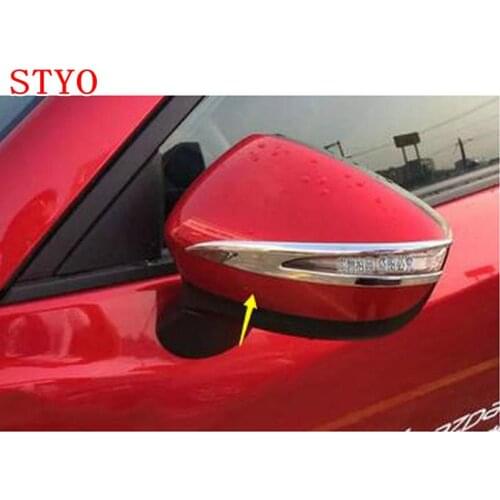 STYO Car ABS Chrome Rearview Mirror Cover Decorative Trim For MAZDA1 CX-3 CX3 2017-2018