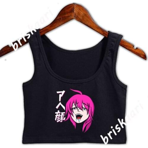 Waifu Lewd Girl Hentai Otakus Agehao Senpai Crop Top Women Round Collar Sexy Spring Letters Tank Top Gift For Girl Knitted Vest