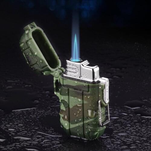 Outdoor Adventure Jet Lighter Windproof Waterproof Waterproof Inflatable Butane Cigarette Cigar Lighter Smoking Set