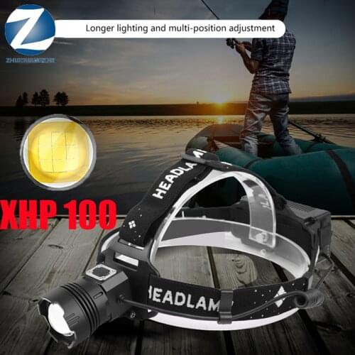 XHP100 9-core Led Headlamp Built in Battery Sensor Powerbank 7800mAh Headlight Zoomable Head Flashlight Lamp Torch for Camping