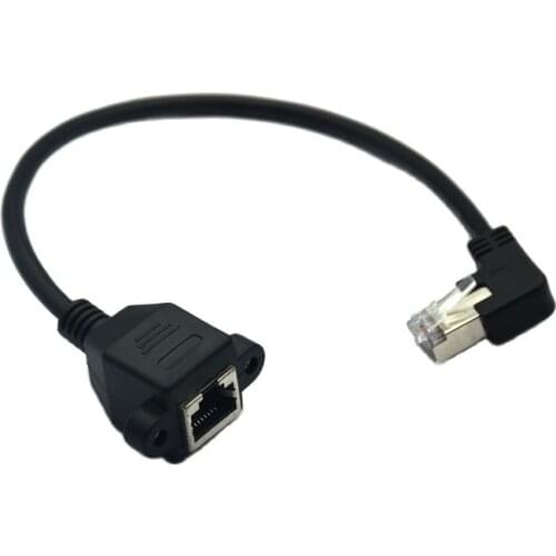 High Quality 30cm UP Down Right Angled 90 Degree 8P8C FTP STP UTP Cat5 RJ45 with screw Lan Ethernet Network Extension Cable 1ft