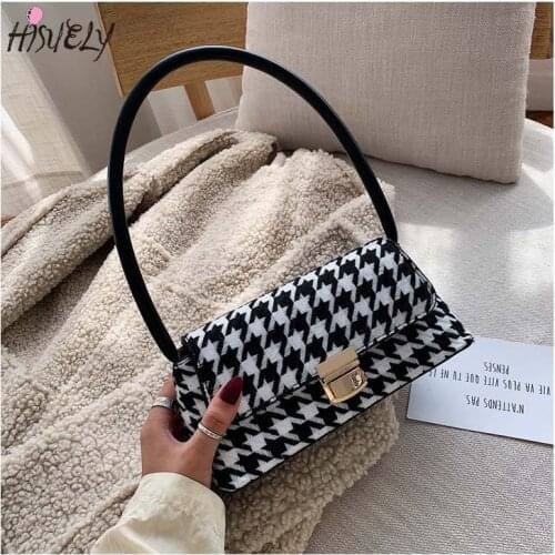 Retro Striped Plaid Crossbody Bag Underarm Baguette Bag for Women 2021 New Ladies Chain Shoulder Female Handbag and Purse BG932