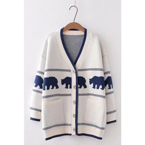 2021 fashion new womens long-sleeved v-neck loose temperament casual sweater cardigan spring and autumn foreign style blouse