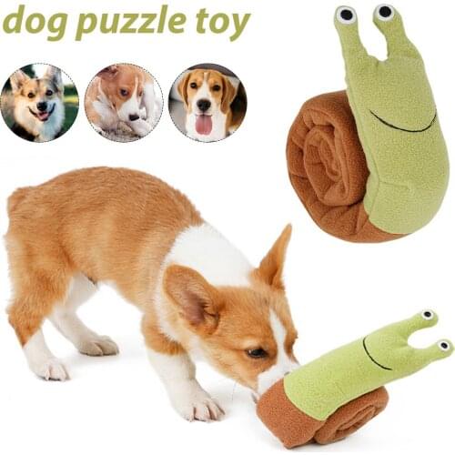 Dog Chewing Toys Plush Snuffle Toys Puzzle Foraging Instinct Training Snail Shaped Interactive Plush Dog Toys for Stress Release