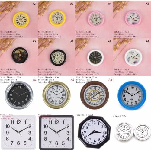 1:12 Scale Resin Dollhouse Miniature Wall Clock Play Doll House Miniaturas Home Decor Accessories Toy Pretend Play Furniture Toy