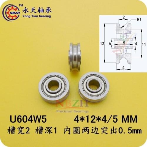 1PC high quality ABEC-5 4mm Walking guide rail groove U groove 604UU 4*12*4*5 mm 3D printer bearings U604W5 U604ZZ