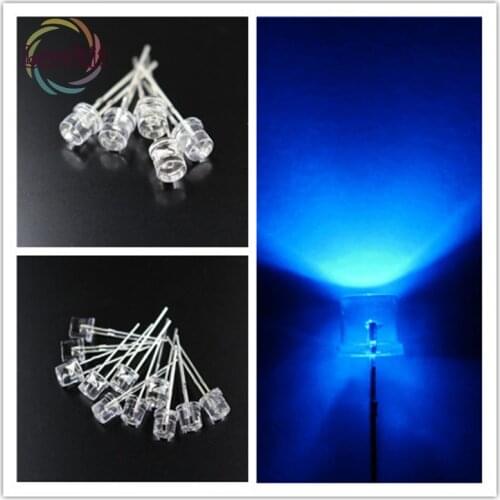 1000pcs 5MM Flat Top Blue led Ultra Bright LEDs light Wide Angle 5mm Emitting Diodes Electronic Components Wholesale Retail
