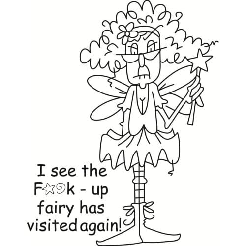 10x8 The fairy is here again Transparent Clear Rubber Stamp Sheet Cling Scrapbooking Photo Album PaperCard DIY Craft