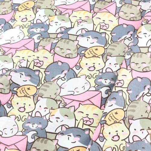 160cm*50cm cute cat baby Cotton Fabric Cloth Sewing Quilting bedding apparel dress diy patchwork fabric infant cloth