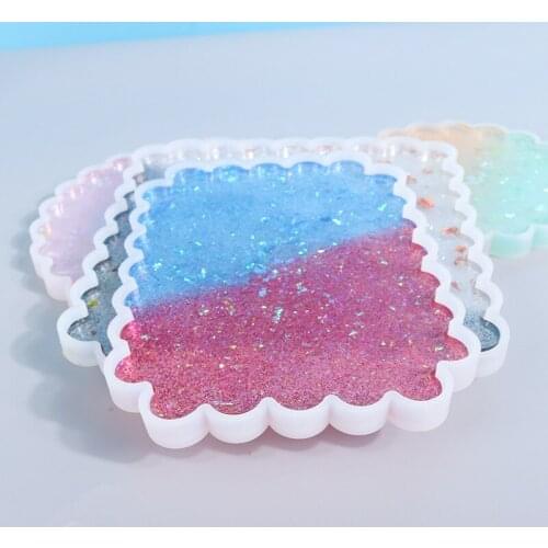 2020 Rectangle Wavy Pendulum Coaster Epoxy Silicone Mold Plate Mold Resin Tray Coaster Mold DIY Resin Craft Making Casting Molds