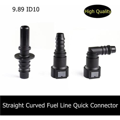 9.89 ID10 Straight Curved Fuel Line Quick Connector Auto Parts Pipe Fittings Fuel Gasoline Filter Fitting Fuel Quick Connector